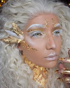 Angel Halloween Makeup, Halloween Sfx, Editorial Make-up, Xmas Makeup, Make Up Gold, Angel Makeup