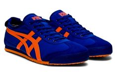 Onitsuka Tiger MEXICO 66 Shoes 'Prussian Blue Habanero' 1183B497-401 Onitsuka Tiger Mens, Classic Lifestyle, Adidas Shoes Originals, Tiger Mexico 66, Onitsuka Tiger Mexico 66, Mexico 66, Prussian Blue, Limited Edition Sneakers, Onitsuka Tiger