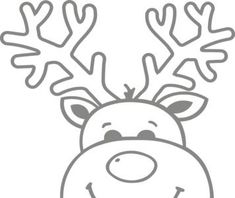 a reindeer's head with antlers is shown in the middle of this coloring page