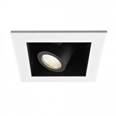 a white downlight with a black light on it