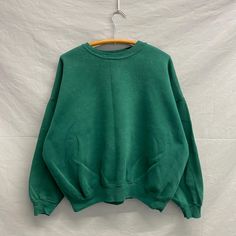 Large / 1990s Forest Green Blank Heavyweight Boxy Oversize Heavyweight Crewneck Sweatshirt Pit to Pit: 29in // Top Collar to Bottom: 23in // Sleeve Length: 34in Tagged XL, fits modern L due to boxiness. Super soft, heavyweight sweat. Great boxy fit. Forest Green, Crewneck Sweatshirt, Dark Green, Crew Neck Sweatshirt, Adult Outfits, Forest, Sleeve Length, Crew Neck, Collar