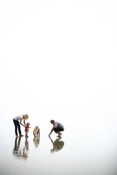 two people and a dog playing on the beach