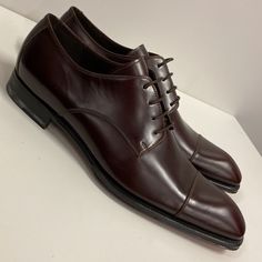 Caporicci 1115 Calf Leather Made In Italy Size 8 Color Espresso (Dark Brownish) Luxury Cap Toe Bridle Leather Shoes, Luxury Bridle Leather Cap Toe Shoes, Elegant Bridle Leather Shoes For Galas, Elegant Bridle Leather Shoes With Almond Toe, Elegant Almond Toe Bridle Leather Shoes, Luxury Bridle Leather Cap Toe Dress Shoes, Italian Made Brown Dress Shoes For Business, Brown Calf Leather Dress Shoes With Rubber Heel Cap, Luxury Bridle Leather Cap Toe Oxfords