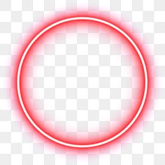 a red neon circle on a white background, with the light shining in it's center