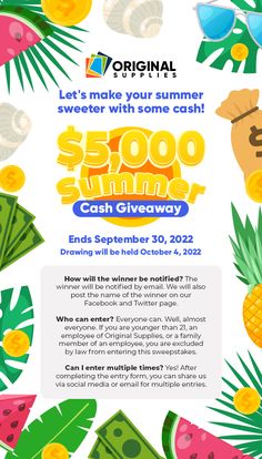 the $ 500 cash giveaway is now available for everyone to get on this summer's sweeps