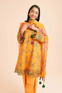 Nishat Linen 2 Piece - Printed Embroidered Suit - 42401765 Eid Ul Adha Collection 2024 Spring Unstitched Suit With Zari Work, Festive Yellow Unstitched Suit With Floral Embroidery, Bollywood Yellow Unstitched Suit With Floral Embroidery, Spring Lawn Suit With Multicolor Embroidery And Printed Motifs, Designer Yellow Lawn Suit With Printed Motifs, Yellow Unstitched Suit With Printed Motifs, Spring Festive Unstitched Suit With Printed Motifs, Spring Resham Embroidery Unstitched Sets, Embroidered Unstitched Straight Kurta Suit For Spring