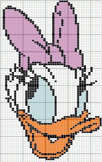 a cross stitch pattern with an image of donald the duck in it's head