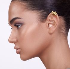 "This is a unique ear cuff that has an elegant matte finish and is inspired by berries on a branch. It is made of solid 14k gold and doesn't require a hole in the ear. You can choose yellow or white 14k gold. On the white gold, I put rhodium plating, as common in white gold jewelry. You put it on the side of your ear ( where it's thin ) and slide it up until it reaches the location you want it to sit. I make the gap between the front and back pretty wide, so it will easily slip on the ear, and t Ear Bugadi, Ear Cuffs Gold Indian, Unique Ear Cuffs, Bridal Jewelry Sets Brides, Woodland Jewelry, Jewelry Ear