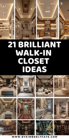 Brilliant Walk-In Closet Ideas Island In Closet Walk In, Master Closet Ideas Walk In His And Hers, Cool Closets Walk In, Closet Interior Ideas, Walk On Closet Ideas, Closet Seating Ideas, Pretty Closet Ideas, Beautiful Walk In Closet