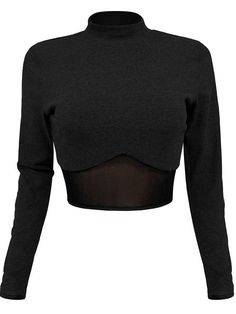 Fulfillment By AmazonMaterial: The bodycon crop tops are made of 70% polyester and 30% cotton. They are stretchy. breathable. and soft.Design:Fashion design mesh patchwork design makes the long sleeve mock neck crop tops sexy. stylish. and adorable.Easy to dress down or up.The lightweight crop tops are easy to put on or get off.Occasions: Sexy slim fit mesh crop tops are perfect for a night out. party. clubwear. hanging out. and work out.Size Chart:Tag SizeLengthChestinchinchS16.5”31.4&#82 Black Turtleneck Mesh Top With Sheer Sleeves, Black Turtleneck Top With Sheer Sleeves, Fitted High Neck Mesh Top For Layering, Black Stretch Crop Top With Mesh Sleeves, Black High Neck Top With Sheer Sleeves, Fitted High Neck Top With Mesh Sleeves, Black Cropped Mesh Top With Mesh Sleeves, High Neck Tops With Mesh Sleeves And Stretch Fit, Black High Neck Top With Mesh Sleeves