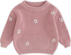 Cute Warm Cotton Sweater, Cute Long Sleeve Knitted Top, Cute Warm Knit Sweater, Cute Crew Neck Knit Sweater, Cute Knitted Acrylic Tops, Playful Cotton Winter Sweater, Playful Cotton Sweater For Winter, Cute Knitted Tops For Winter, Cute Soft Knit Acrylic Sweater