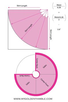 a diagram showing how to measure the width of a circle with measurements for each section