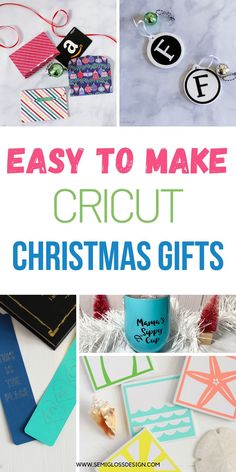 easy to make cricut christmas gifts with the words easy to make on them