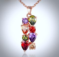 "Zara" - Colorful Cubic Zirconia Necklace/Bracelet/Earrings/Set Elegant Multicolor Jewelry Sets For Weddings, Elegant Multicolor Jewelry Sets For Anniversary, Cubic Zirconia Jewelry With Handset Stones As Gift, Anniversary Jewelry With Handset Cubic Zirconia Stones, Elegant Multicolor Necklaces For Wedding, Elegant Multicolor Wedding Necklaces, Elegant Multi-stone Jewelry Sets As A Gift, Elegant Multi-stone Jewelry Sets For Gifts, Elegant Multicolor Jewelry With Sparkling Stones