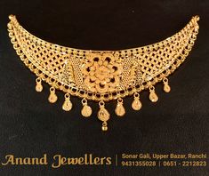 Elegance is an understatement when it comes to this gold choker. Elevate your style and embrace the shine. This Diwali, Anand Jewellers, Sonar Gali, Upper Bazar brings to you a collection of exquisite jewellery to accompany your grace at all occasions. Chokar Design Jewelry In Gold Latest, Exams Finished, Gold Choker Necklace Set, Chokers Gold, Choker Gold Necklace, Gold Chocker Necklace, Choker Sets, Emerald Stone Rings, Silver Diamond Jewelry