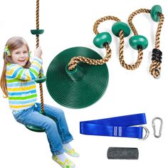 PRICES MAY VARY. 【Healthy】The tree swing climbing rope keeps children away from electronic products, out of the room and more involved in sports and games. Disc swing can exercise children's strength and improve their overall coordination ability. 【Strong】Climbing rope swing is made of PE material by injection molding, which is waterproof and UV resistant. The rope head and tail are made of injection molded buckle, which is solid and not easy to fall off. 【Widely used】Climbing rope for kids can Playground Accessories, Family Backyard, Kids Climbing, Tree Swing, Climbing Rope, Amusement Parks, Outdoor Playground, Injection Molding, Playground Equipment