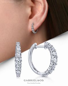 14K White Gold 15mm Classic Diamond Huggie Earrings EG13647W45JJ #GabrielNY #DiamondJewelry #FineJewelry #GabrielAndCo #UniqueJewelry #FineJewelry#FashionJewelry#UniqueJewelry#GiftIdeas#UniqueGifts#DiamondJewelry#Jewelry#Earrings#FashionEarrings#WhiteGoldEarrings#WhiteGoldFashionEarrings#GoldEarrings#GoldFashionEarrings Classic Round Cut Huggie Earrings For Formal Occasions, Classic Round Cut Huggie Earrings For Formal, Classic Formal Round Cut Huggie Earrings, Elegant Round Cut Huggie Earrings For Wedding, Elegant Wedding Huggie Earrings, High-quality Diamond Earrings For Formal Occasions, Classic Wedding Huggie Earrings With Brilliant Cut, Wedding Huggie Earrings With Prong Setting, Luxury White Gold Brilliant Cut Huggie Earrings