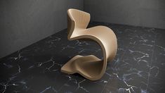 a chair sitting on top of a marble floor