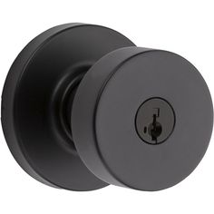 Pismo Round Matte Black Exterior Entry Door Knob Featuring SmartKey Security with Microban Antimicrobial Technology - Super Arbor Exterior Entry Doors, Entry Door Locks, Lock Style, Door Kits, Entry Door, Black Exterior, Metal Door, Lowes Home Improvements, Door Knob