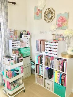 a room filled with lots of boxes and drawers