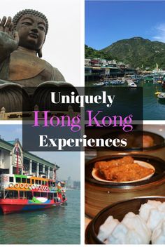 there are many different pictures with the words uniquely hong kong experiences