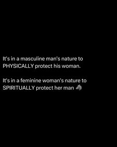 a woman's face with the words it's in a masculine man's nature to physically protect his woman