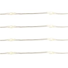 four white wire lights on a white background