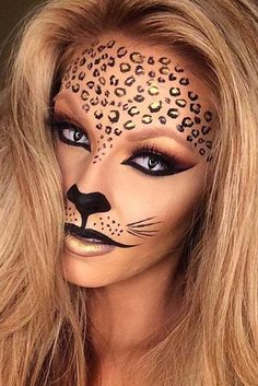 Beautiful Halloween Makeup, Halloween Makeup Sugar Skull, Make Up Diy, Makeup Zombie, Halloween Makeup Look, Leopard Makeup, Halloweenský Makeup, Halloween Make-up Looks