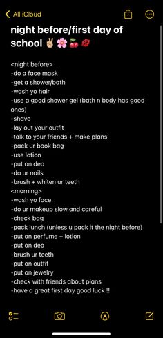 Back To School Routines High School, School Hygiene Essentials, Freshman Year School Supplies List, How To Prepare For School The Night Before, How To Prep For Back To School, High At School, Back To School Stuff Highschool, What To Do To Prepare For Back To School, Prepare For School Checklist