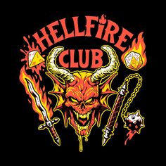 the hellfire club logo on a black background