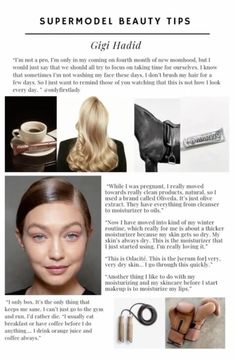 Gigi Hadid Beauty, Model Beauty Secrets, Model Tips, Beauty Routine Tips, Vogue Beauty, Modeling Tips, Glow Up Tips, Girl Tips, Model Beauty