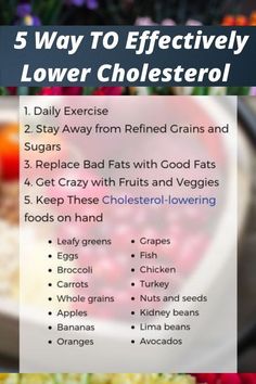 Regime Anti Cholesterol, Ways To Lower Cholesterol