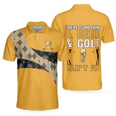 There Is Nothing A Beer And Golf Can't Fix Polo Shirt - Hyperfavor Brother Gifts, Man Gifts, Father Gifts, Husband Gifts, Button Down Polo, Grandfather Gifts, Festival Gifts, Pique Fabric, Summer Beach Dress