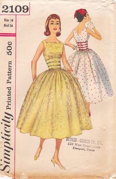 an old fashion sewing pattern for a dress