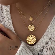 Dive into elegance with our 18K gold pendant- a madterpiece with intricate details. perfect match for everyday wear!  #everydayjewelry #layernecklaces material is 18K Solid Gold. Weight :about 1 gr gold Gold Round Necklaces For Layering, Gold Plated Round Necklace, Everyday Jewelry, Intricate Details, Perfect Match, Gold Pendant, Charm Necklace, Solid Gold, Everyday Wear