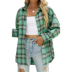 Fantaslook Plaid Flannel Shirts for Women Oversized Long Sleeve Button Down Shirts Blouses Tops Plaid flannel shirts for women is the perfect addition to your wardrobe. Crafted with both style and comfort in mind, button down shirts are a must-have for fashion-forward women. The timeless plaid pattern exudes a classic charm, womens plaid shirts made from high-quality flannel fabric, are incredibly soft to the touch. lightweight flannel shirts feature long sleeves, button down blouses, curved hem, boyfriend shirts, casual oversized shirts. The versatile design allows you to wear them as shirts or layered over a basic tee. The button-down feature allows for easy on-and-off and gives you the flexibility to style the shirt in various ways, or button it up for a stylish and casual outfit. The p Flannel Shirts For Women, Boyfriend Shirts, Tops For Women Casual, Plaid Shirt Women, Oversized Button Down Shirt, Oversized Shirts, Womens Flannel Shirt, Plaid Shirts, Flannel Shirts