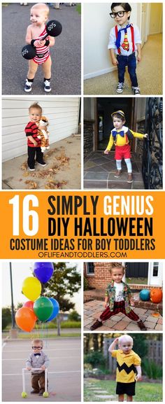 16 simple genius diy halloween costumes for boys and toddlers that are easy to make