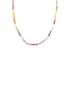 Pastel Rainbow Sapphire Rondelle Necklace Luxury Rondelle Jewelry With Colorful Beads, Rainbow Beaded Jewelry, Multicolor Rondelle Single Strand Jewelry, Yellow Gold Rondelle Necklace With Faceted Beads, Multicolor Single Strand Rondelle Jewelry, Rainbow Rondelle Gemstone Bead Necklaces, Rainbow Rondelle Faceted Beads Jewelry, Rainbow Rondelle Gemstone Beads Necklace, Rainbow Gemstone Beaded Round Necklaces