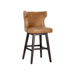 Neville Swivel Counter Stool - Tobacco Tan-Sunpan-SUNPAN-101948-Bar Stools-1-France and Son Porous Materials, Austin Design, Wood Pieces, Counter Stool, Looks Vintage, Dining Chair Set