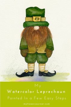 watercolor leprechaun painted in a few easy steps