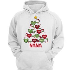 Christmas Tree Mom Grandma Heart Personalized Hoodie Sweatshirt Easy 30 day return policy Personalized Gifts For Mom, Mom And Grandma, Heart For Kids, Personalized Hoodies, Christmas Gifts For Mom, Christmas Sweatshirts, Kid Names, Personalized Christmas, Hoodie Sweatshirt