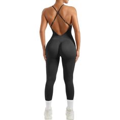 * 90% Nylon ,10%Spandex * Button Closure * Strappy Backless Jumpsuits: Sexy Criss Cross Back Low Cut Jumpsuits, Open Back Workout Rompers With Removable Pads. Adjustable Spaghetti Strap, Scoop Neck Yoga Jumpsuits, Shows Off Charming Collarbone. * Stretchy Fabric: 94% Nylon, 6% Spandex, Non See Through, Skin-Friendly, 4 Way Stretchy. Backless Black Bodysuits Jumpsuits, Perfect For Workout, Yoga, Gym, Running And Daily Wear. * Size: Sleeveless Tank Top Bodycon Rompers, S=Us 2-4, M=Us 4-6, L=Us 6-8 Black Bodysuit With Built-in Bra For Club, Backless Workout Bodysuit With Lined Body, Black High Stretch Seamless Jumpsuits And Rompers, Club Bodysuit With Built-in Bra, Club Bodysuit With Built-in Bra And Stretch, Stretch Bodysuit With Built-in Bra For Club, Black High Stretch Backless Jumpsuit/romper, Black Stretchy Backless Jumpsuit, Black High Stretch Backless Jumpsuit