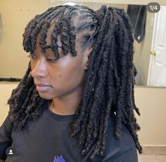 Unique Loc Styles Black Women, Locs Retwist Hairstyles, Loc Bangs Styles, Loc Bangs, Dreadlocks Hair Care, Loc Goddess, Loc Hairstyles, Natural Hair Short Cuts