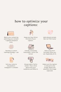 an image of how to optimize your captions