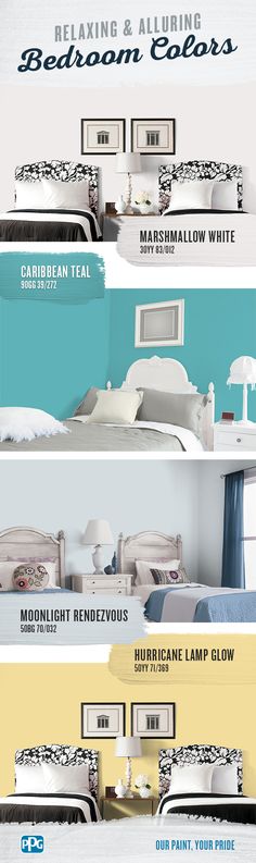 four different types of bedding and pillows in various colors, sizes and styles are shown