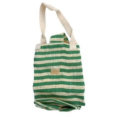 Conveniently folds into your pocket and expands comfortably to fit groceries this woven fiber shopping bag is a fashion statement for the casual wear. Measures approx 14"W x 16"H Color: Green.  Gender: unisex.  Age Group: adult. Casual Reusable Canvas Bag For Travel, Green Foldable Bags For Daily Use, Casual Summer Lunch Bag For Travel, Casual Summer Travel Lunch Bag, Casual Reusable Beach Bag For Shopping, Casual Green Lunch Bag For Everyday Use, Casual Green Tote Lunch Bag, Casual Green Lunch Bag For Travel, Eco-friendly Recyclable Lunch Bag For Everyday Use