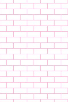 a white brick wall with pink lines on the bottom and one line in the middle