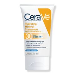 Hydrating Mineral Sunscreen Face Lotion with Sheer Tint SPF 30 - BenefitsChemical UV filter FreeHelps attract moisture to the skin with hyaluronic acidHelps soothe the skin with niacinamideAwarded the Skin Cancer Foundation Daily Use Seal of ApprovalTinted sunscreen formula features a universal tint that blends seamlessly with all skin tonesFormulated with mineral sunscreen filters zinc oxide and titanium dioxide which are compliant for sale in Hawaii and Key WestOil-free face lotion with 100% m Skin Therapy, Zinc Oxide, Skincare Tools