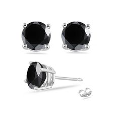 Black Diamond Stud Earrings Round Shape AAA Quality in 14K Gold Available in 1/9Cts -4 Cts.Black Diamond Earrings above 1 carat comes With EGL USA Certificate.  Earrings Information:Metal:14K GoldActual Metal:14K White GoldRhodium:YesBacking:Push BacksMinimum Carat Weight:   1/9Cts- 4 CtsProduct Type:Stud EarringsGender:WomensMaterial:Color DiamondBlack Diamond InformationNumber of Diamonds:2Shape:RoundAverage Color:BlackAverage Quality:AAASetting Style:Prong SettingColor InformationColor:Black Black Diamond Stud Earrings, Black Diamond Earrings Studs, Black Diamond Studs, Black Diamond Jewelry, Black Diamond Earrings, Diamond Earrings Studs Round, Earrings Round, Round Stud Earrings, Diamond Stud Earrings