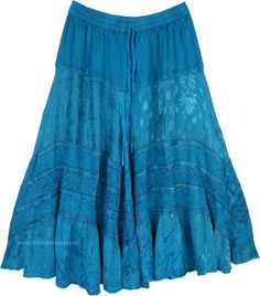 Teal Ribbon Tiered Maxi Skirt with Lace Work Turquoise Flowy Long Skirt, Spring Flowy Turquoise Skirt, Spring Turquoise Flowy Skirt, Turquoise Lined Skirt Bottoms For Spring, Turquoise Long Skirt For Summer, Turquoise Skirt For Spring, Long Turquoise Skirt For Summer, Turquoise Spring Skirt, Casual Flowy Turquoise Skirt